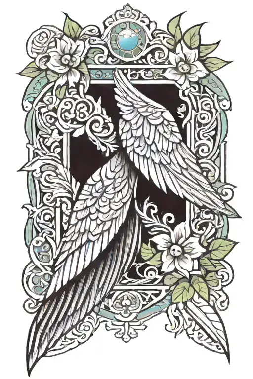 A Wing With A Ukrainian Ornament Inscribed In The Wing