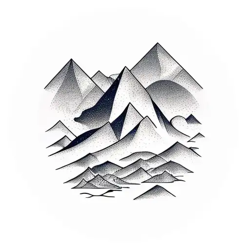 Hourglass And Mountains