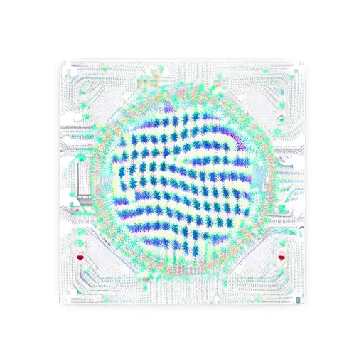 Circuit Board Intertwined With A Vine Of Binary Code