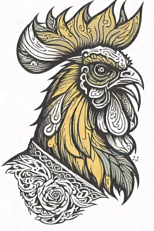 Cocky Rooster Neck And Head
