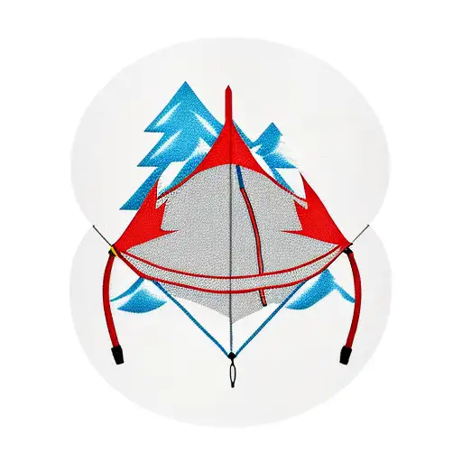 A Traditional Tattoo Of A Boy Scout Emblem With Canadian Wildlife And A Camping Tent