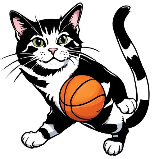 Cat Playing Basketball