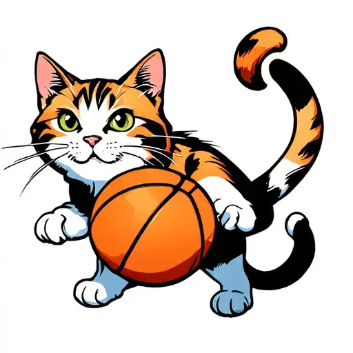 Cat Playing Basketball