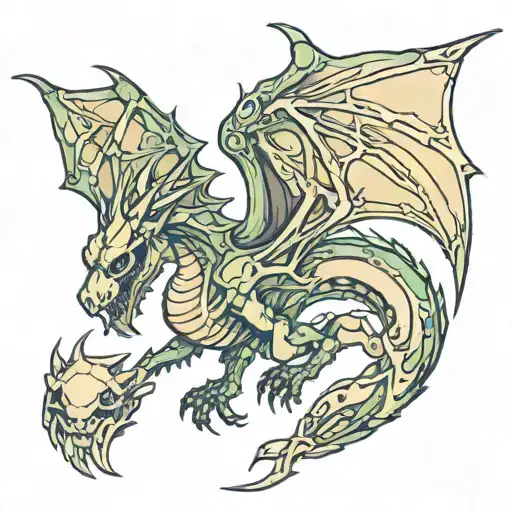 Skeletal Dragon Flying