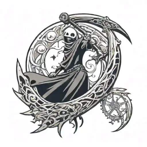 Soul Eater Death Scythe And Moon Tattoo Design