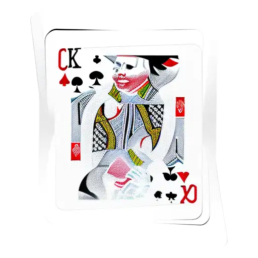 Playing Card With Half King And Half Joker