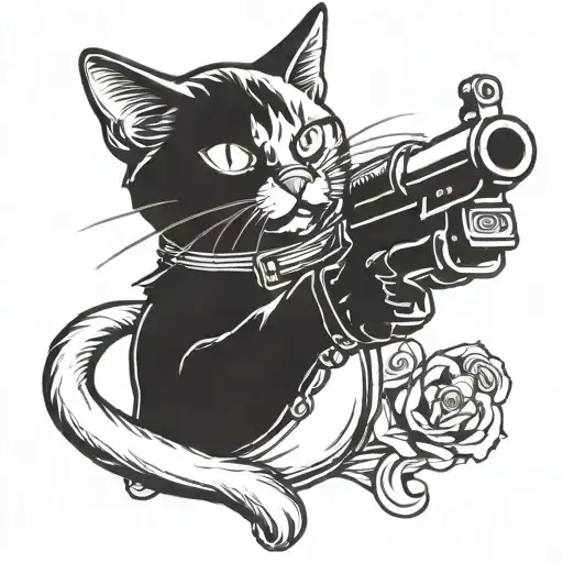 Cat With Gun