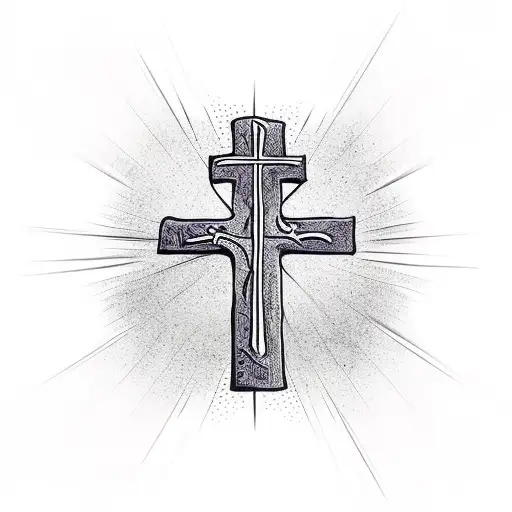 Christian Cross With Tree