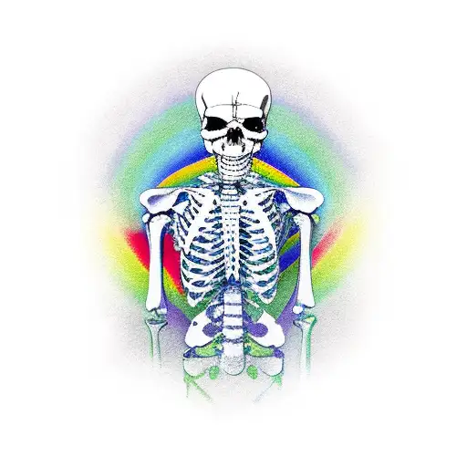 Rainbow Skeleton In Thinking Position