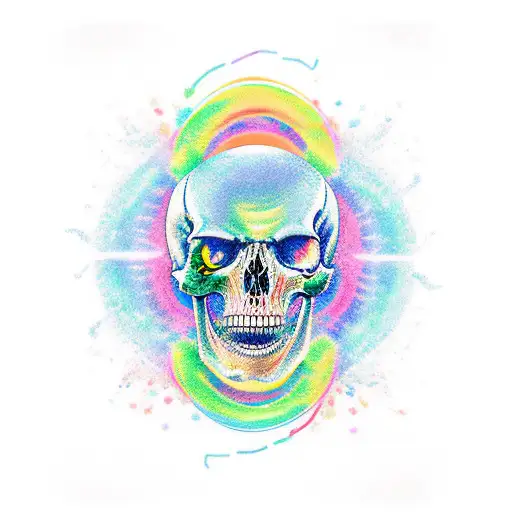 Thinking Rainbow Skeleton In Philosopher's Position