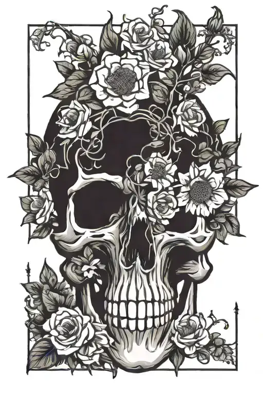 Flowers Growing Out Of Skull
