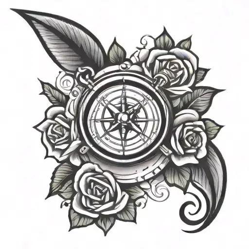 Kynzleigh In Calligraphy With A Compass N Roses