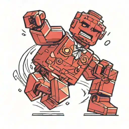 Cartoon Lego Man Dancing