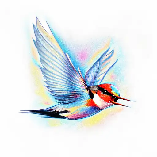 Swallow Bird In Fire