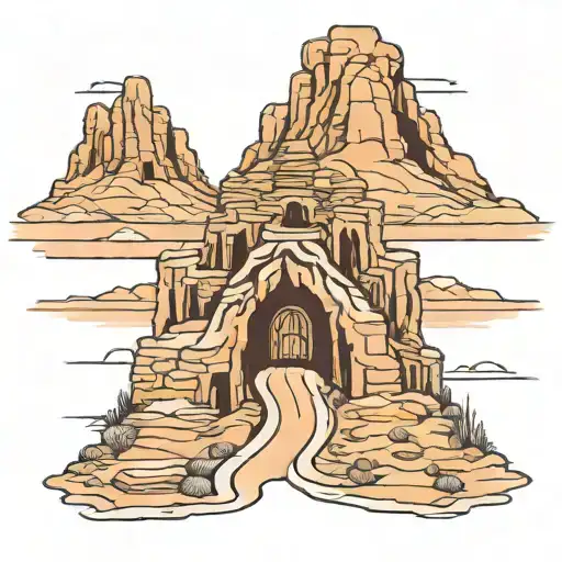 Desert Mountain With Tunnel Opening