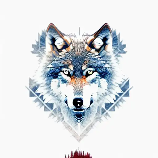 Wolf Standing In The Forest