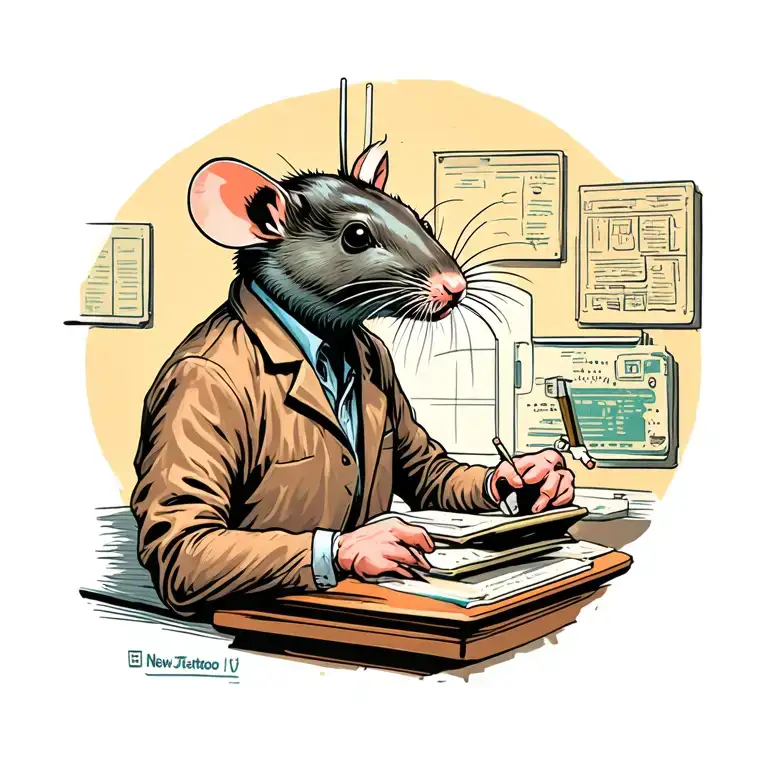 A Rat Scientist Studying A Human