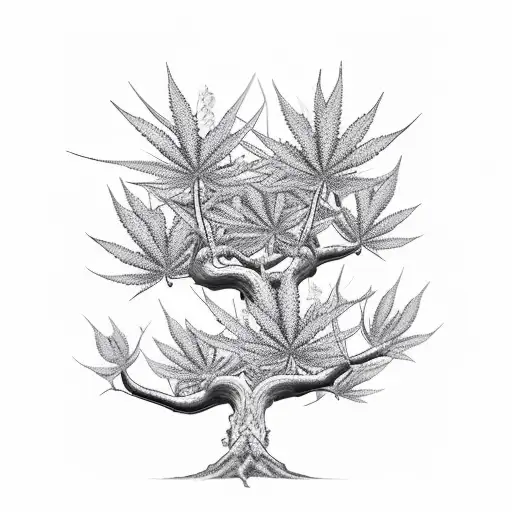 Marihuana Tree With Samurai Head