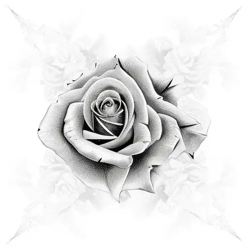 Gothic Cross Wrapped With A Rose And Thorns