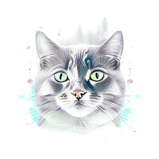 Three Colores Cat With Boobles