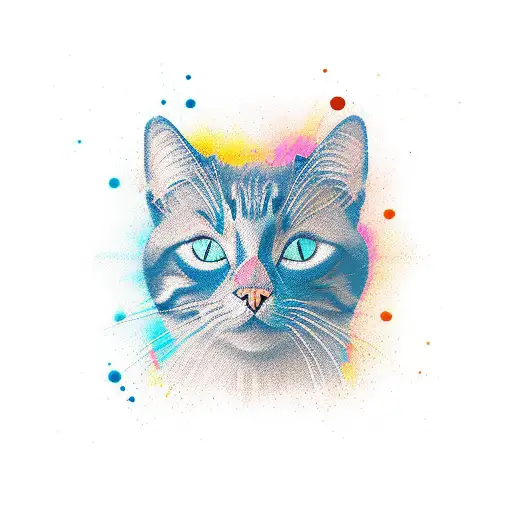 Three Colors Cat With Boobles