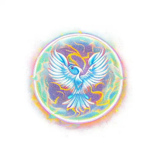 A Phoenix And Medicine Symbol