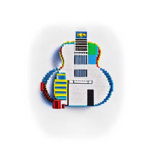 A Guitar Made Out Of Lego Bricks With Apple Gadgets Incorporated Into The Design