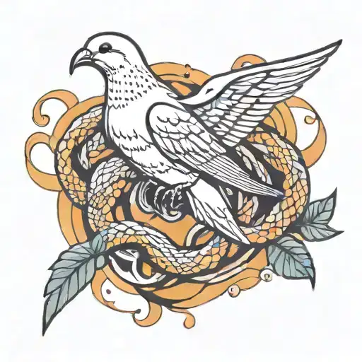 Dove And Snake Intertwined