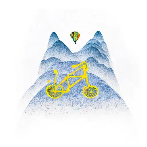 Moutain With Bike And Quote - What If It All Works Out