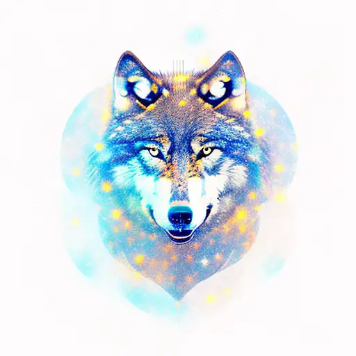 A Wolf Howling At A Gemini Constellation In The Night Sky