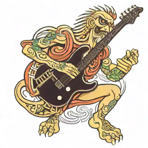 Praying Manti Playing An Electric Guitar