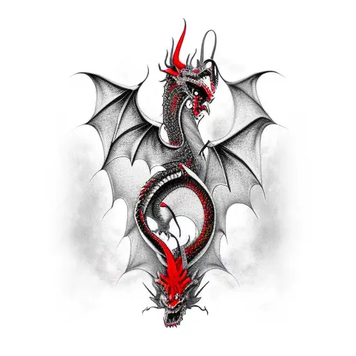 Red And Black Dragon Spine