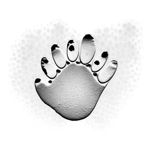 Dog Paw Print With The Word Pups Overlaying
