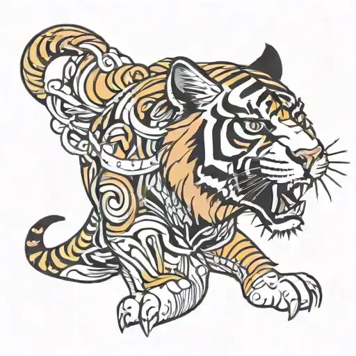 Space Tiger With Long Hair