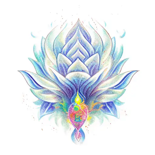 A Phoenix Coming Out Of A Lotus Flower