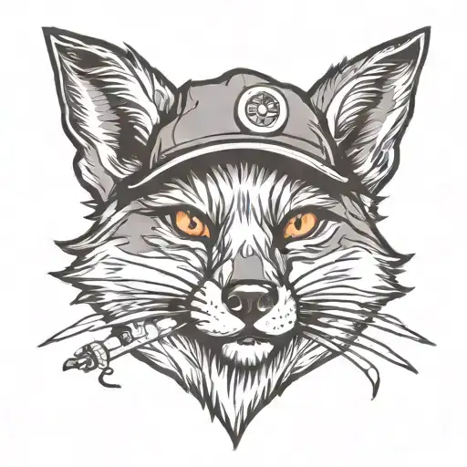 A Fox Smoking Cigarette