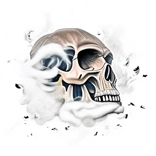 Broken Skull With Smoke