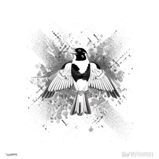 A Magpie In Black And White