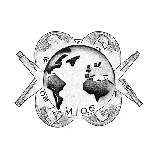 Incorporate A Globe And Currency Symbols Into A Design Featuring The Letters M And F