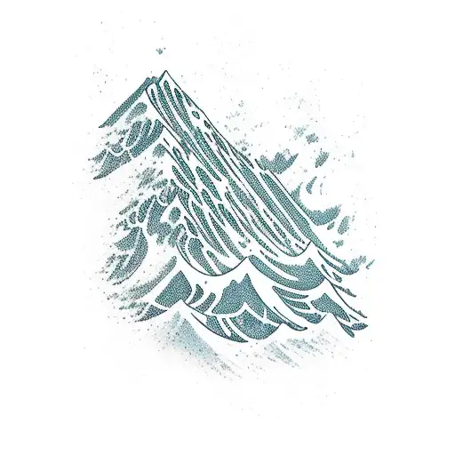 Mountain With Wave And Ak47