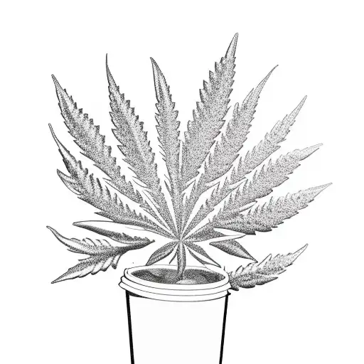 Marijuana Plant Growing Inside A Dunkin Donuts Cup