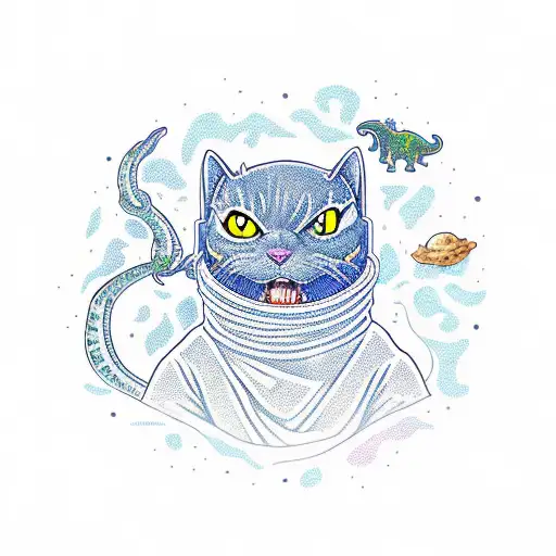 Ninja Catdinosaur Stoned In Space