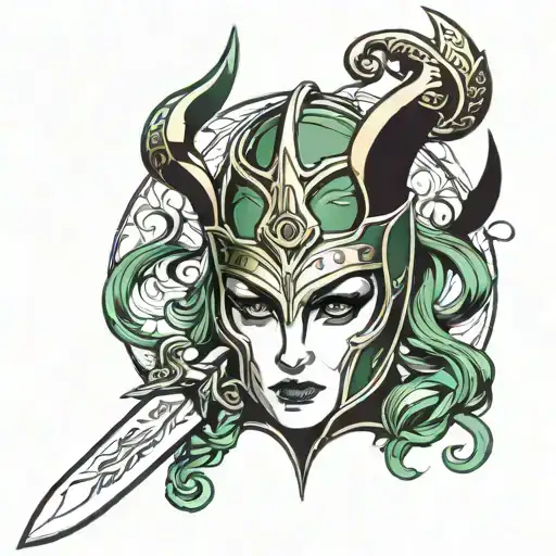 Lady Loki Helmet And Dagger