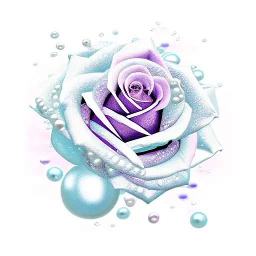 Under Water Rose Decorated With Pearls In Royal Purple Masculine