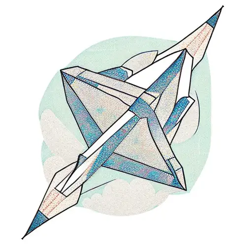 Paper Airplane With Japanese Pattern