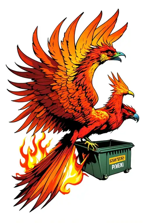 Phoenix Rising From Dumpster Fire Rising Phoenix