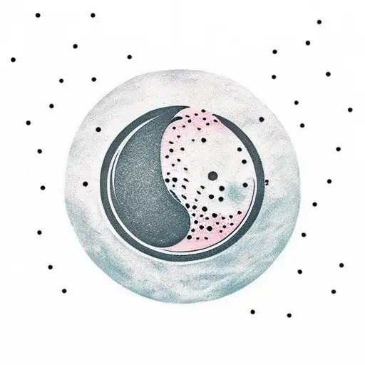 Small Taurus Sign And Moon Matching Tattoo For Girls