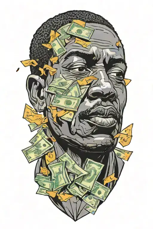 Black Man With Falling Money