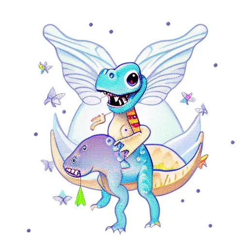 Cute Dinosaur With Fairy Wings