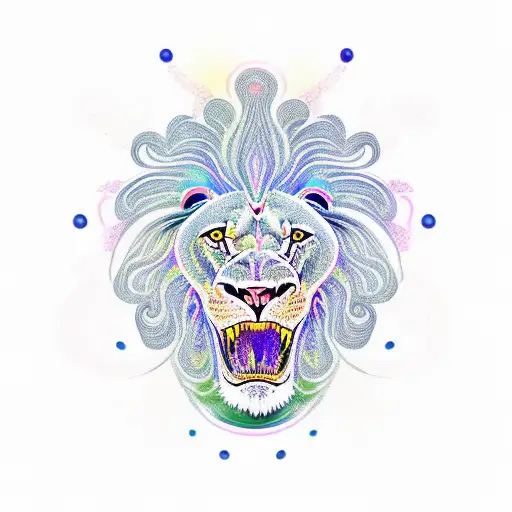 A Lion Skull Surrounded By Swirling Psychedelic Patterns